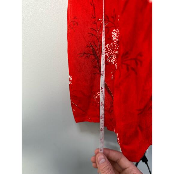 Aritzia Wilfred Red Floral Gallery Button Front Midi Dress Medium Boho Cottage - Picture 11 of 13